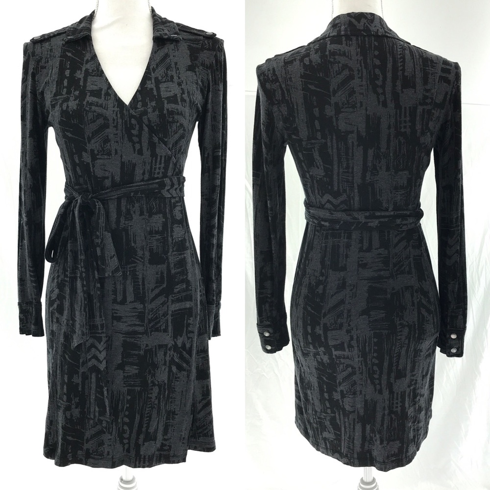 Banana Republic Stretch Wrap Dress Long Sleeve